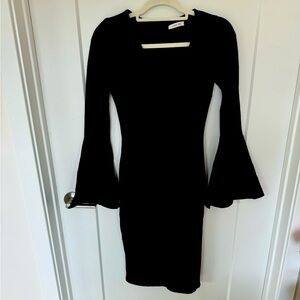 Elegant Black Bell Sleeve Dress size small